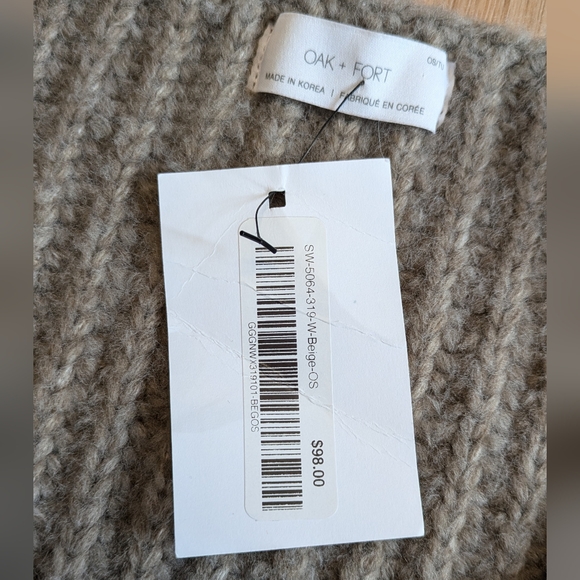 OAK + FORT Beige Chunky Knit Wool Blend Sweater - Picture 5 of 6